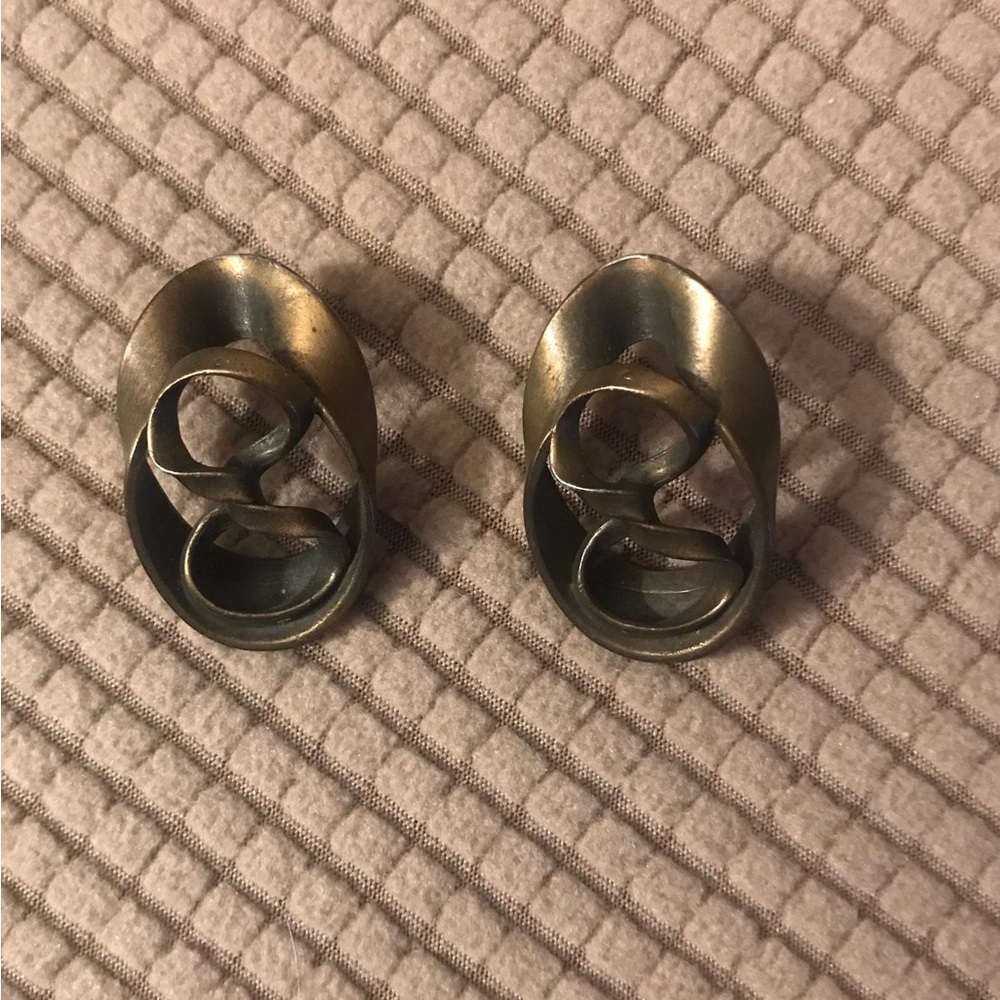 Vintage DON-LIN Brass Pierced Earrings